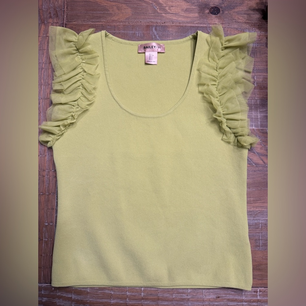 Bailey 44 Ruffled Sleeve Tank Top - lime Green
